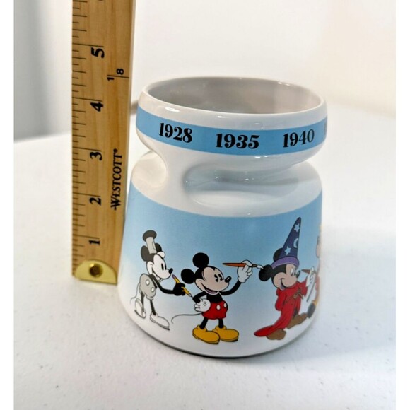 Disney Store Rare Mickey Mouse Through the‎ Years Mug w/ Lid 1928-1947 Today VTG - Picture 8 of 8